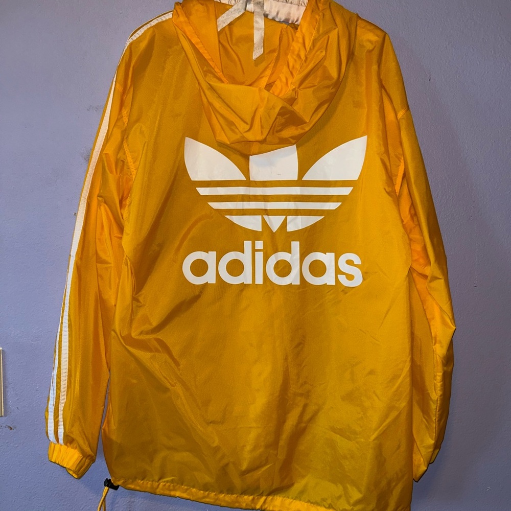 Adidas Yellow Windbreaker Hoodie